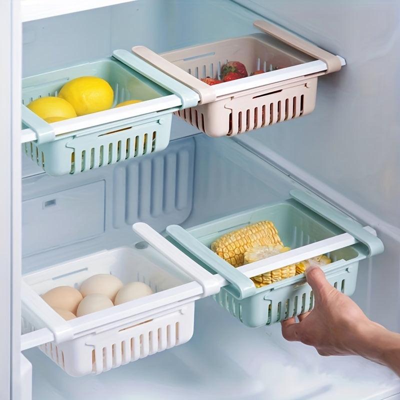 Retractable Refrigerator Fresh Storage Box Shelf Drawer