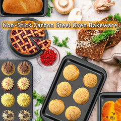 Nonstick Bakeware Set: Round Square Cake Pan Muffin Loaf Roast Baking Sheets