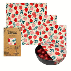 3-Pack Beeswax Food Wrap Organic Biodegradable Zero Waste Plastic Storage
