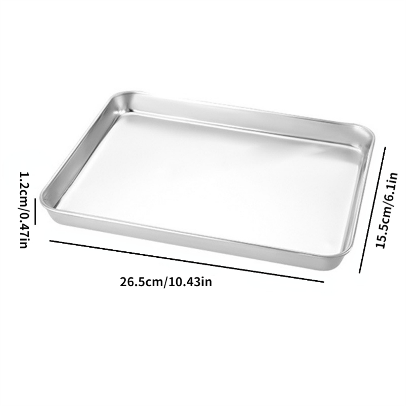 2pcs Stainless Steel Non Stick Baking Tray, Outdoor Picnic Kitchen Utensils