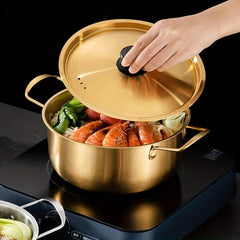 Ramen Noodle Pot With Lid 18cm Double Handle Cookware