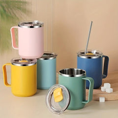 Stainless Steel Water Cup With Lid Coffee Cup For Office