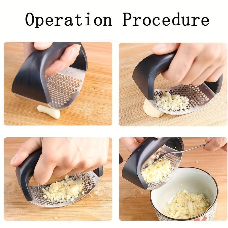 1pc Stainless Steel Garlic Press Manual Garlic Mincer Crusher