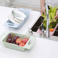 Adjustable Sink Drain Basket Faucet Retractable Vegetable Basin
