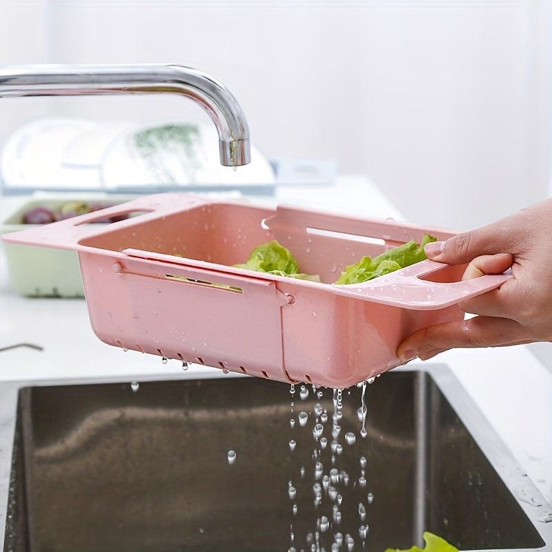 Adjustable Sink Drain Basket Faucet Retractable Vegetable Basin
