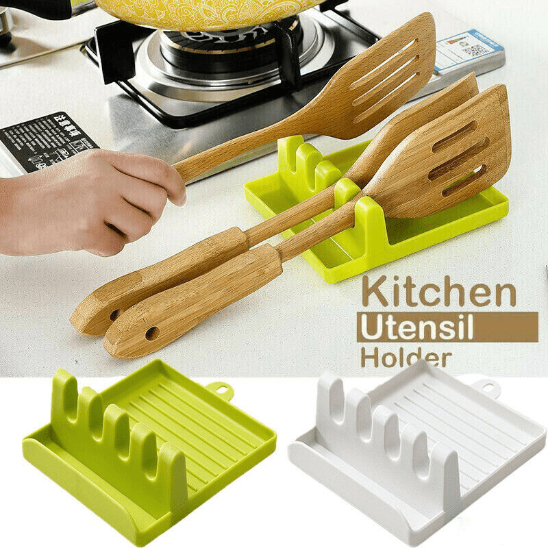 Utensil Rest With Drip Pad Heat Resistant Anti Slip Spoon Rest For Stove Top