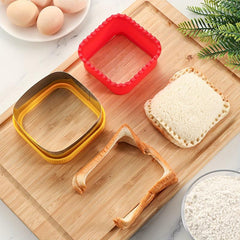 Sandwich Cutter And Sealer Square Stainless Steel And Plastic Cookie Cutter