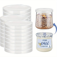 Clear Plastic Yogurt Jar Lids for Oui Yogurt Containers