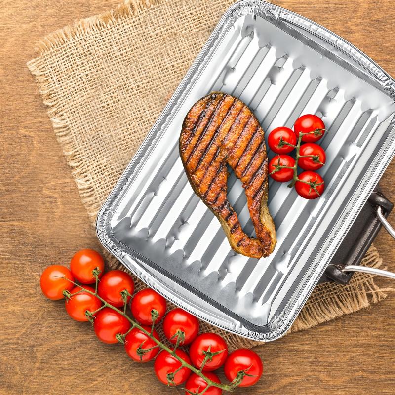 10pcs 9x13 Alum. Foil Trays Non-stick Baking Sheets Grill Pans
