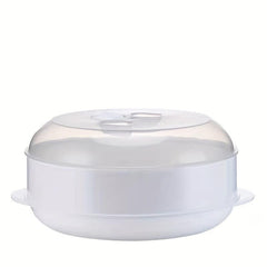 Microwave Steamer 26x42cmx10 Heat Resistant Cooker with Strainer and Lid