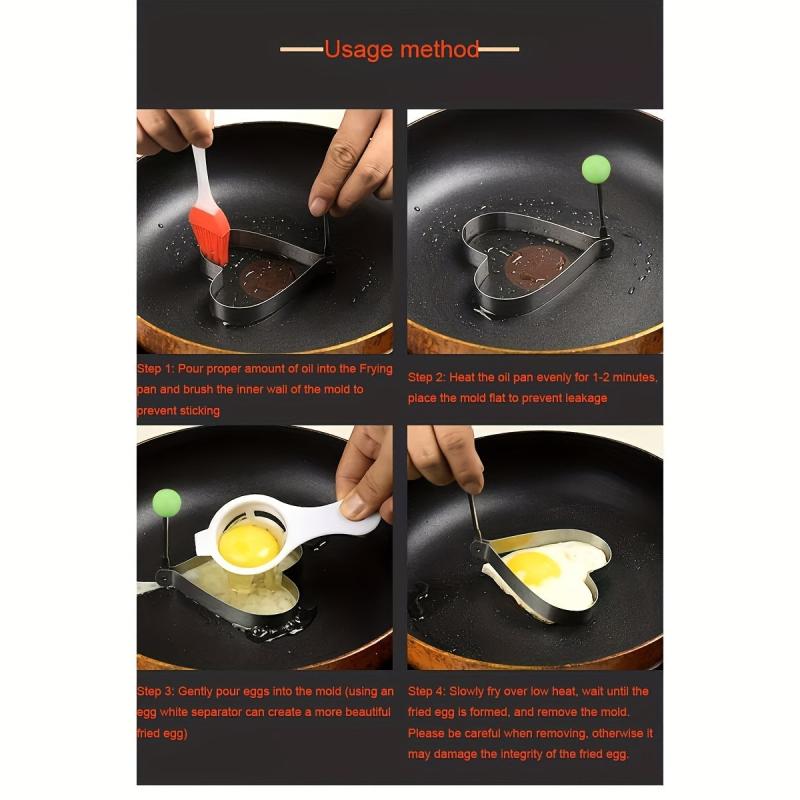 10pcs Stainless Steel Egg Ring Omelette Mold Frying Egg Cooking Tools