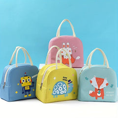 Cartoon Bento Bag Insulation Bag Oxford Cloth Animal Pattern Hand Lunch Box Bag