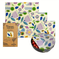 3pcs Beeswax Food Wraps Eco Friendly Biodegradable Zero Waste