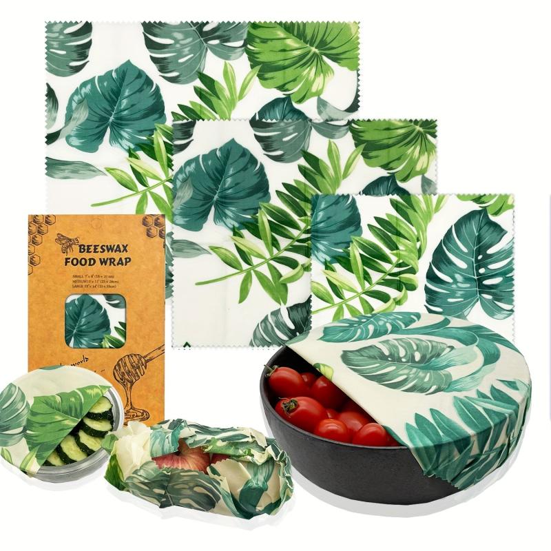 3pcs Beeswax Food Wraps Eco Friendly Biodegradable Zero Waste