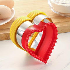 2pcs Heart Sandwich Cutter And Sealers Stainless Steel Cookie Cutters