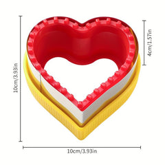 2pcs Heart Sandwich Cutter And Sealers Stainless Steel Cookie Cutters
