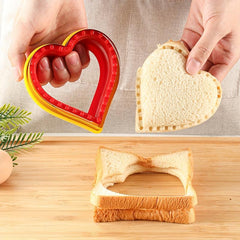 2pcs Heart Sandwich Cutter And Sealers Stainless Steel Cookie Cutters