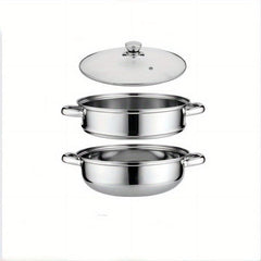 3pcs Stainless Steel Steamer Soup Pot Cookware