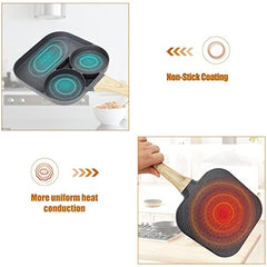 Nonstick Frying Omelet Pan 3-Hole Egg Breakfast Maker