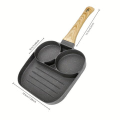 Nonstick Frying Omelet Pan 3-Hole Egg Breakfast Maker