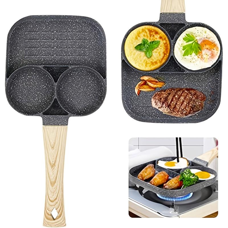 Nonstick Frying Omelet Pan 3-Hole Egg Breakfast Maker