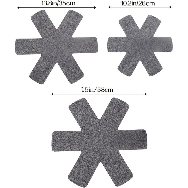 6pcs Pot Pan Protectors 3 Sizes Dividers Separators Pads