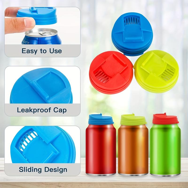 Silicone Can Lid Leakproof Cap Reusable Cover for Carbonated Water or Drink Caps