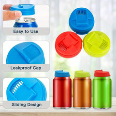 Silicone Can Lid Leakproof Cap Reusable Cover for Carbonated Water or Drink Caps