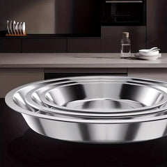 10 Pcs Stainless Steel Round Plates Dinner Plate Camping Dishes
