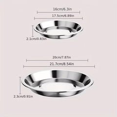 10 Pcs Stainless Steel Round Plates Dinner Plate Camping Dishes