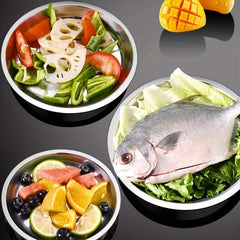 10 Pcs Stainless Steel Round Plates Dinner Plate Camping Dishes