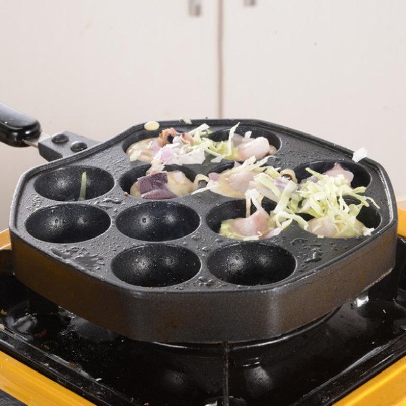 12 Holes Takoyaki Pan Non Stick Cooking Plate for Cake Po