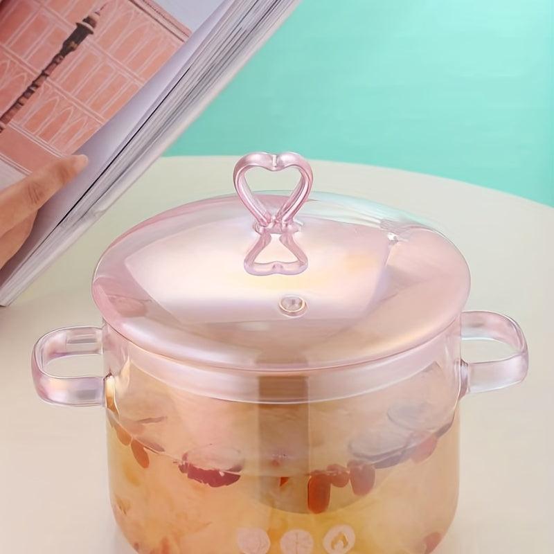 Glass Saucepan With Cover Heat resistant Glass Stovetop Pot And Pan With Lid