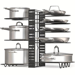 Adjustable 5-Tier Pot and Pan Organizer Rack with 3 DIY Methods