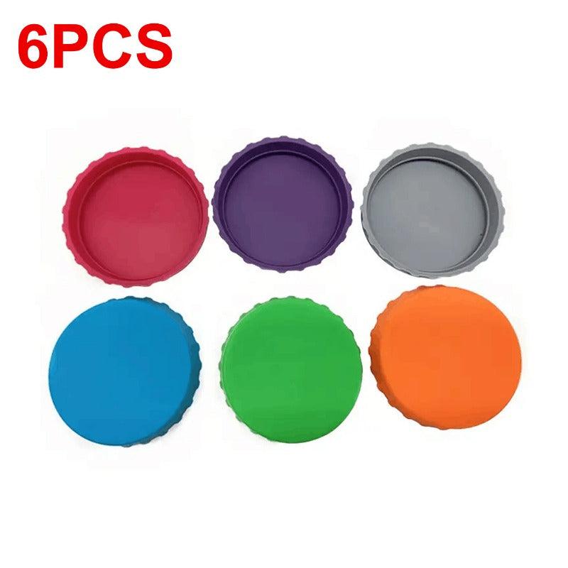 6pcs Reusable Silicone Can Lids Leak proof Sealing Caps For Beverage Cans