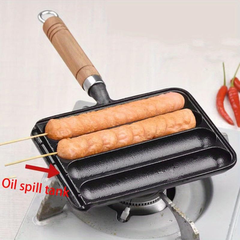 Cast Iron Sausage Pot for Roasting Lamb Skewers and Gluten-Free Sausages