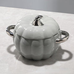 1pc Pumpkin Stockpot With Lid 18 01cm Ceramic Pumpkin Cooking Pot