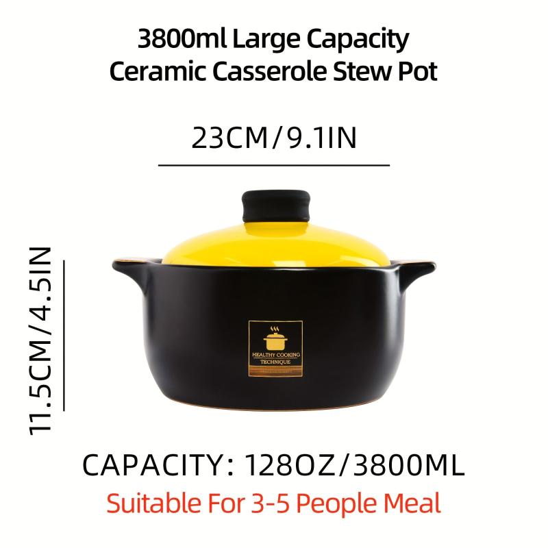 Ceramic Casserole Stew Pot Terracotta Pot High Temp Resistant