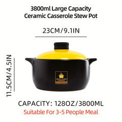 Ceramic Casserole Stew Pot Terracotta Pot High Temp Resistant