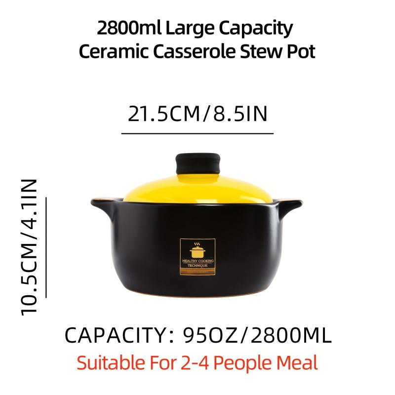 Ceramic Casserole Stew Pot Terracotta Pot High Temp Resistant