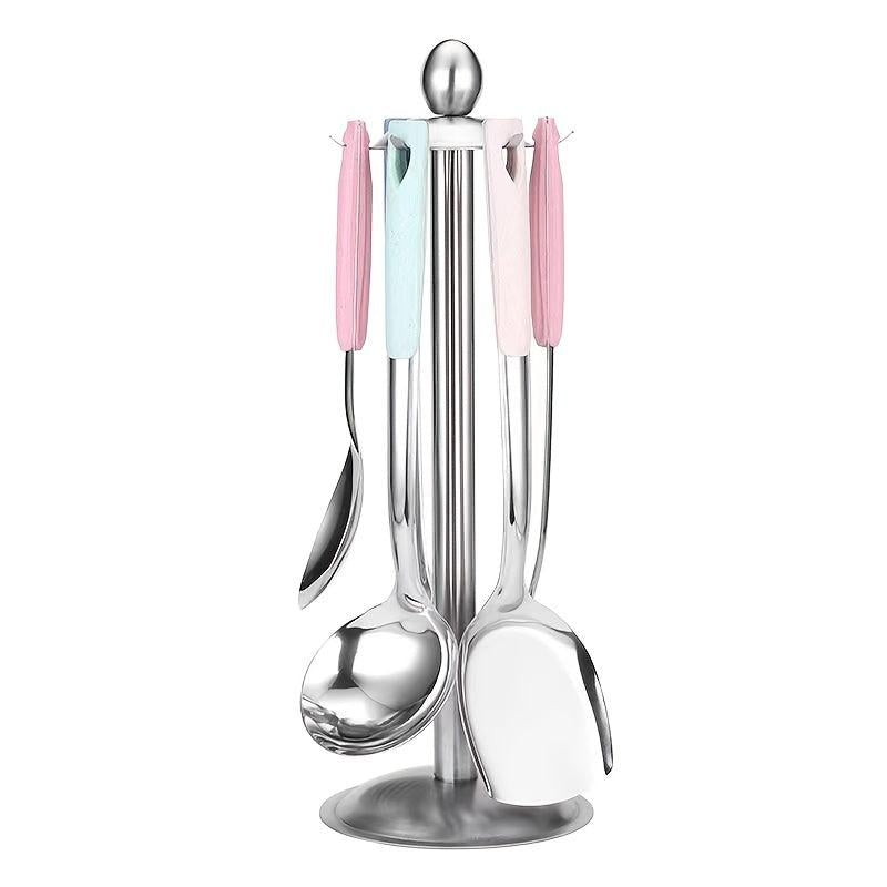 Stainless Steel Kitchen Utensil Set with Stir Frying Shovel and Soup Spoon