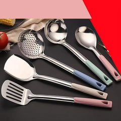 Stainless Steel Kitchen Utensil Set with Stir Frying Shovel and Soup Spoon