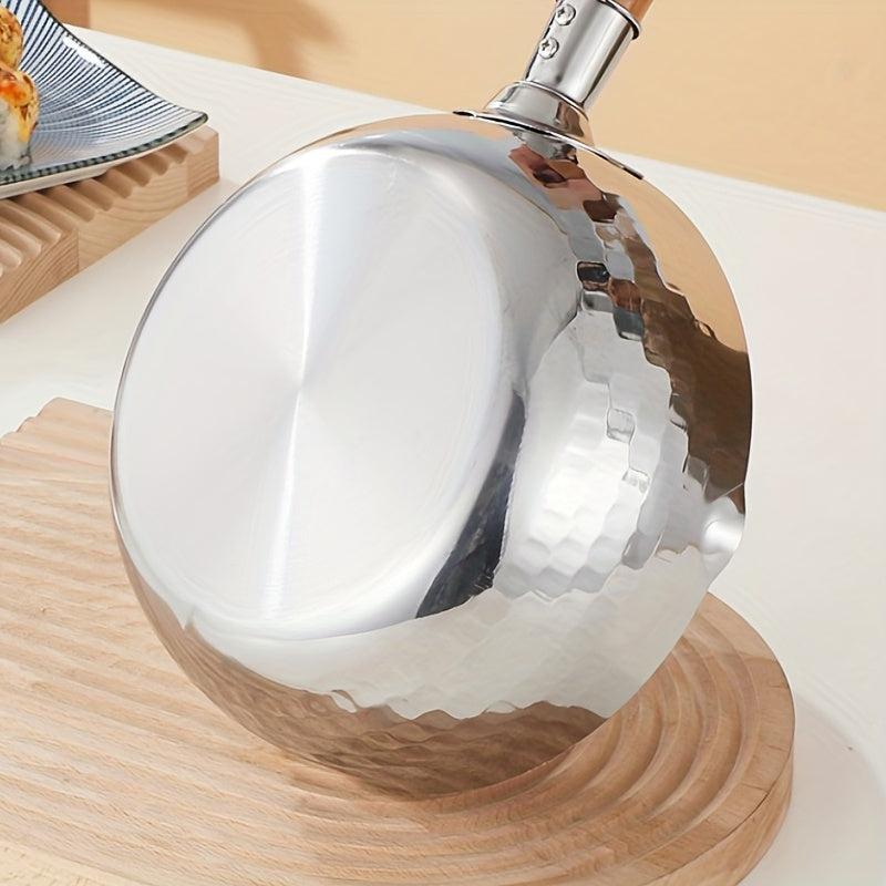 Ergonomic Stainless Steel Saucepan with Glass Cover for Home Kitchen