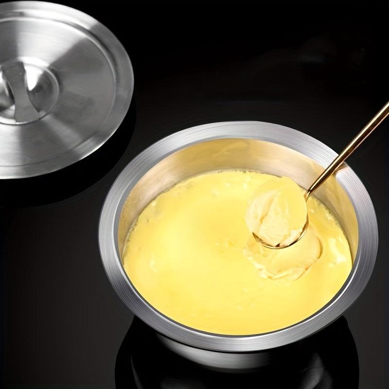 2pcs Stainless Steel Steaming Egg Bowl with Lid
