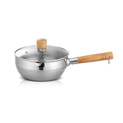 Snow Pan Stainless Steel Sauce Pan Glass Lid Non stick Pan
