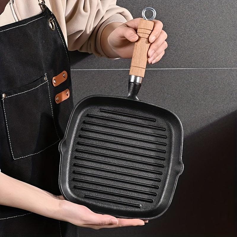 Cast Iron Steak Frying Pan Square Baking Pan Camping Kitchen