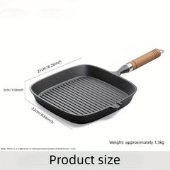 Cast Iron Steak Frying Pan Square Baking Pan Camping Kitchen