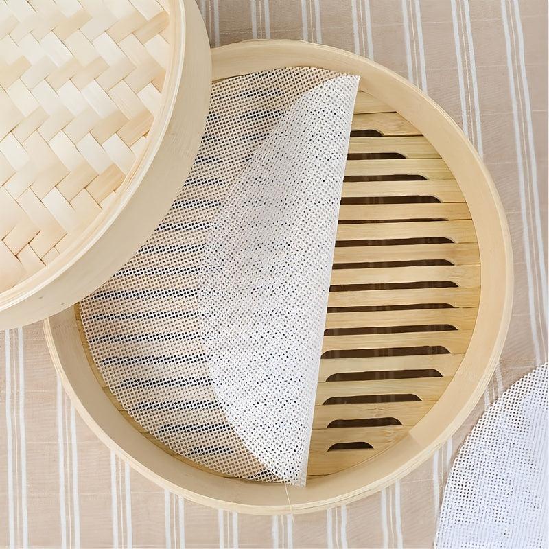 3pcs Silicone Steamer Mat Set Non-stick Steaming Cloth Round Ca