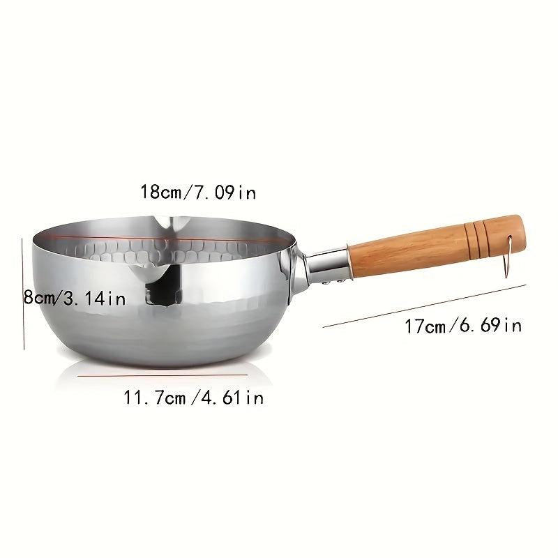 1pc Stainless Steel Small Cooking Pot Instant Noodle Pan Bread Pan