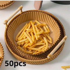 100pcs Disposable Air Fryer Liners 16.0cm Paper Basket Bowls Baking Trays